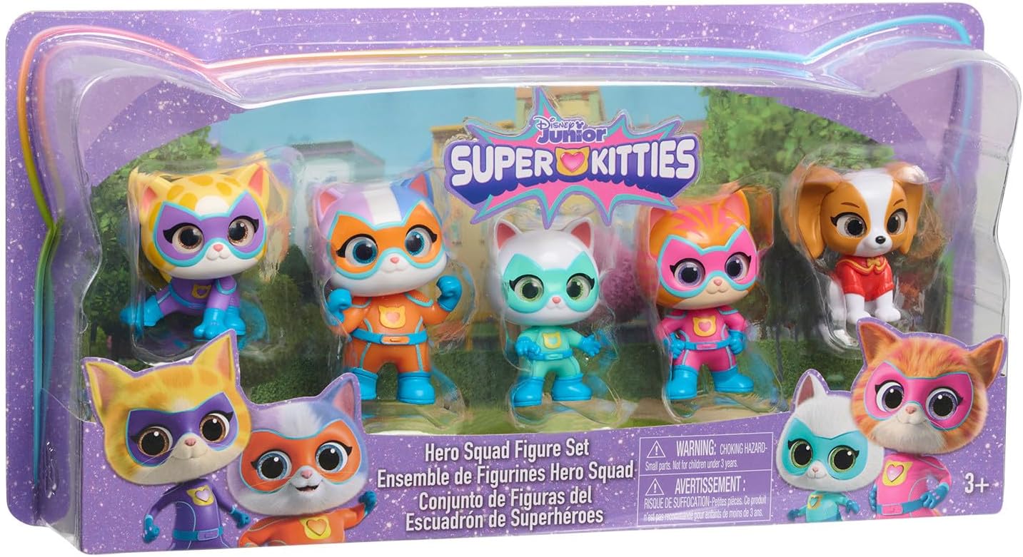 Conjunto de figuras do esquadrão de heróis SUPERKITTIES