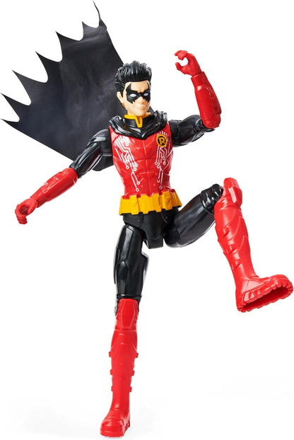 DC Comics Figura de ação Robin de 12 polegadas do Batman da (terno vermelho/preto), brinquedos infantis para meninos a partir de 3 anos