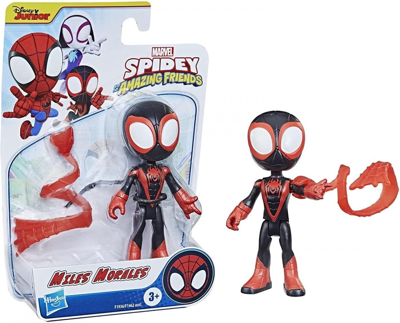 SPIDEY AND HIS AMAZING FRIENDS Figura do herói Marvel Miles Morales, boneco de ação e acessório em escala de 10 cm, para crianças a partir de 3 anos