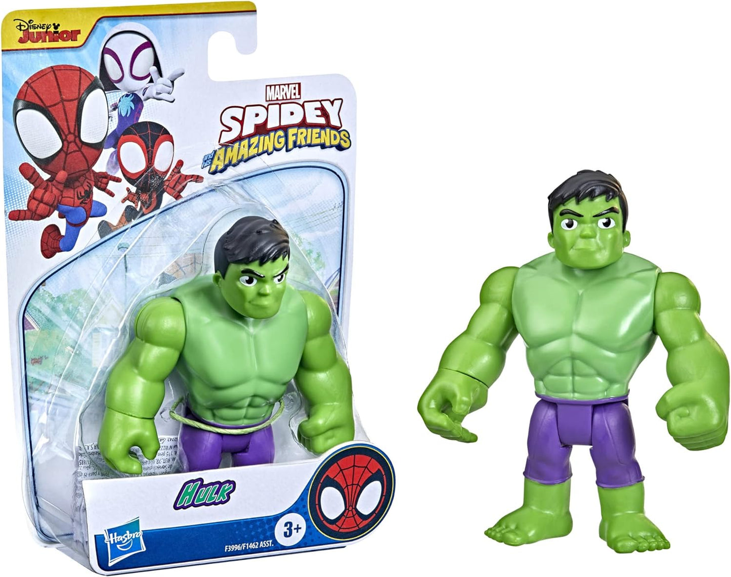 SPIDEY AND HIS AMAZING FRIENDS Brinquedo de figura de herói Marvel Hulk, figura de ação em escala de 10 cm para crianças de 3 anos ou mais