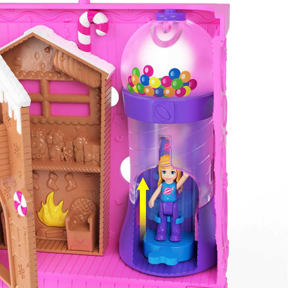 Polly Pocket Bonecas e playset Pollyville Sweet Store, mini brinquedos com 2 micro bonecas e 3 acessórios, HNB03