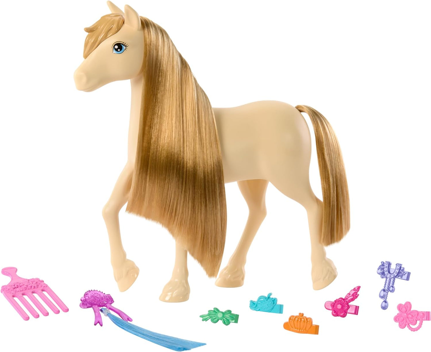 Barbie  Cavalo e acessórios, brinquedos de Barbie Mysteries: The Great Horse Chase, crina extra longa para escovar e pentear (os estilos podem variar), HXJ36