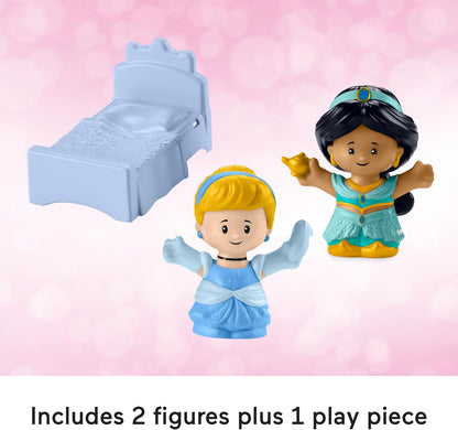 Fisher-Price Little People Toddler Playset Disney Princess Magical Lights & Dancing Castle Brinquedo musical com 2 figuras para maiores de 18 meses, HND55