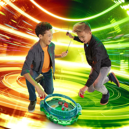 Beyblade Burst QuadDrive Interstellar Drop Battle Set Game - Beystadium, 2 Toy Tops e 2 Lançadores para maiores de 8 anos