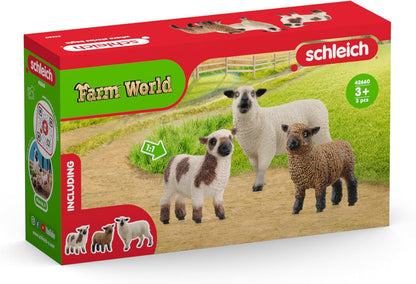 Schleich 42660 FARM WORLD Sheep Friends Figurine para maiores de 3 anos, Preto