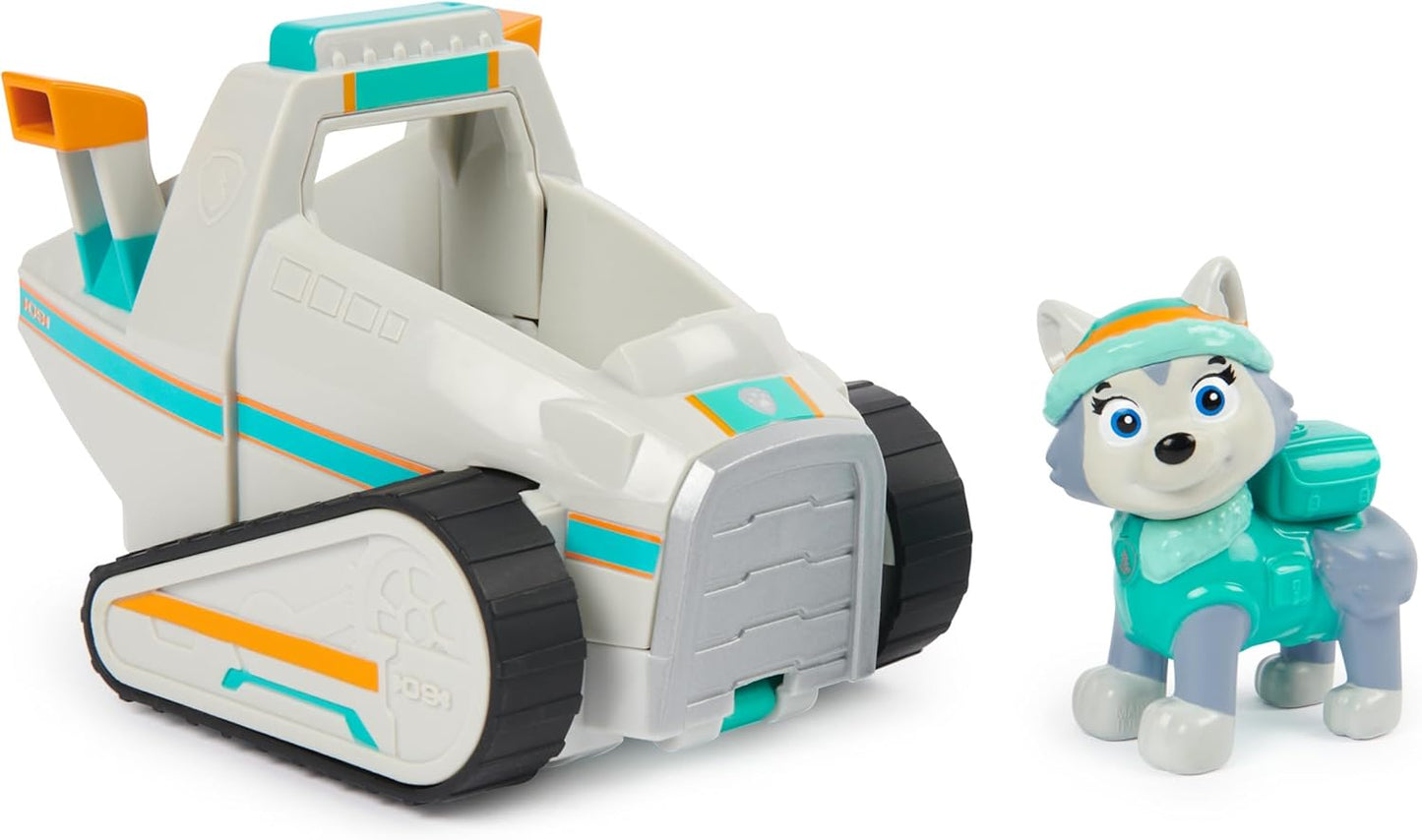 Paw Patrol, limpa-neve do Everest, carro de brinquedo com boneco de ação colecionável, brinquedos infantis sustentáveis para meninos e meninas de 3 anos ou mais