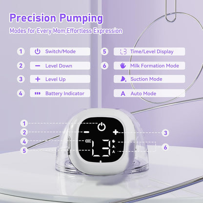 Bombas tira leite elétricas vestíveis, bomba tira leite elétrica mãos livres portátil, bomba dupla de motor único, 3 modos e 12 níveis com display LED, bomba de leite materno sem fio indolor de baixo ruído com flanges de 21 mm