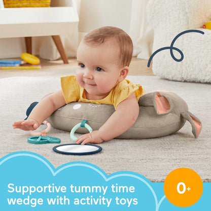 Fisher-Price  Cunha Tummy Time Fawn com 3 brinquedos sensoriais para bebês para recém-nascidos, HJJ16