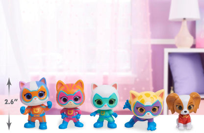 Conjunto de figuras do esquadrão de heróis SUPERKITTIES