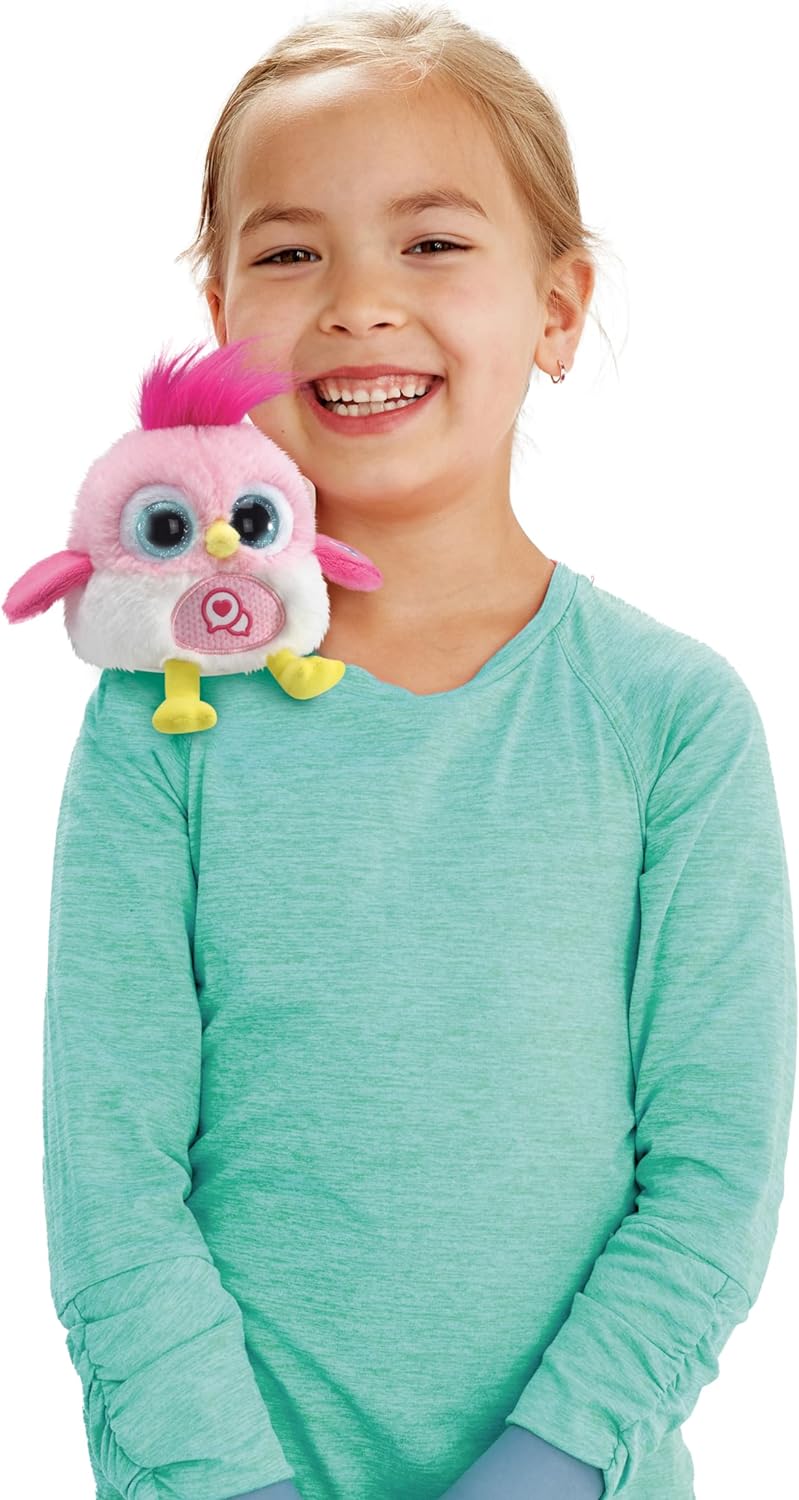 VTech LoLibirds, Juguete Interactivo para Pájaros con Respuestas Divertidas, Ojos que Cambian de Color, Música y Sonidos, Se Queda en el Hombro, Regalo para niños de 4, 5, 6 años en adelante, Azul, Versión en inglés