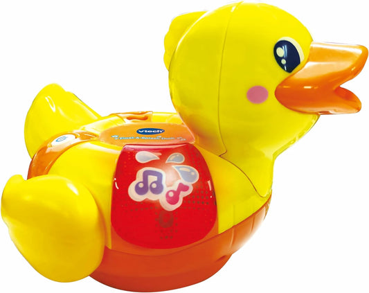 VTech Float &amp; Splash Duck, Juguete de Baño para Niños de 1 Año, Juguete de Baño Sensorial con Luces y Música, Regalo para la Hora del Baño para Bebés y Niños Pequeños de 1, 2, 3 Años+, Versión en Inglés