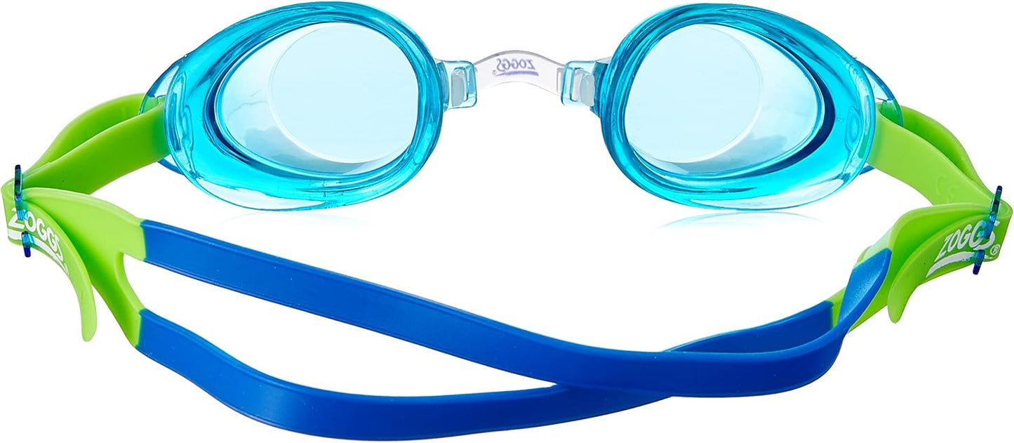 Zoggs Óculos de natação para crianças Little Ripper, óculos de natação com proteção UV, alça de óculos para crianças com ajuste de deslizamento dividido, lentes de óculos de natação rosa sem neblina, óculos para crianças de 0 a 6 anos