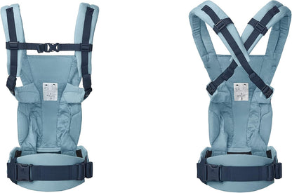 Ergobaby Mochila Porta Bebé Omni Dream para recién nacidos desde el nacimiento hasta 20,4 kg, 4 posiciones con algodón SoftTouch, posición ergonómica para llevar al bebé delante y detrás, azul pizarra