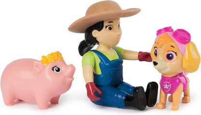 Paw Patrol Skye, Farmer Yumi e Piggie Figures, brinquedos infantis para meninos e meninas a partir de 3 anos