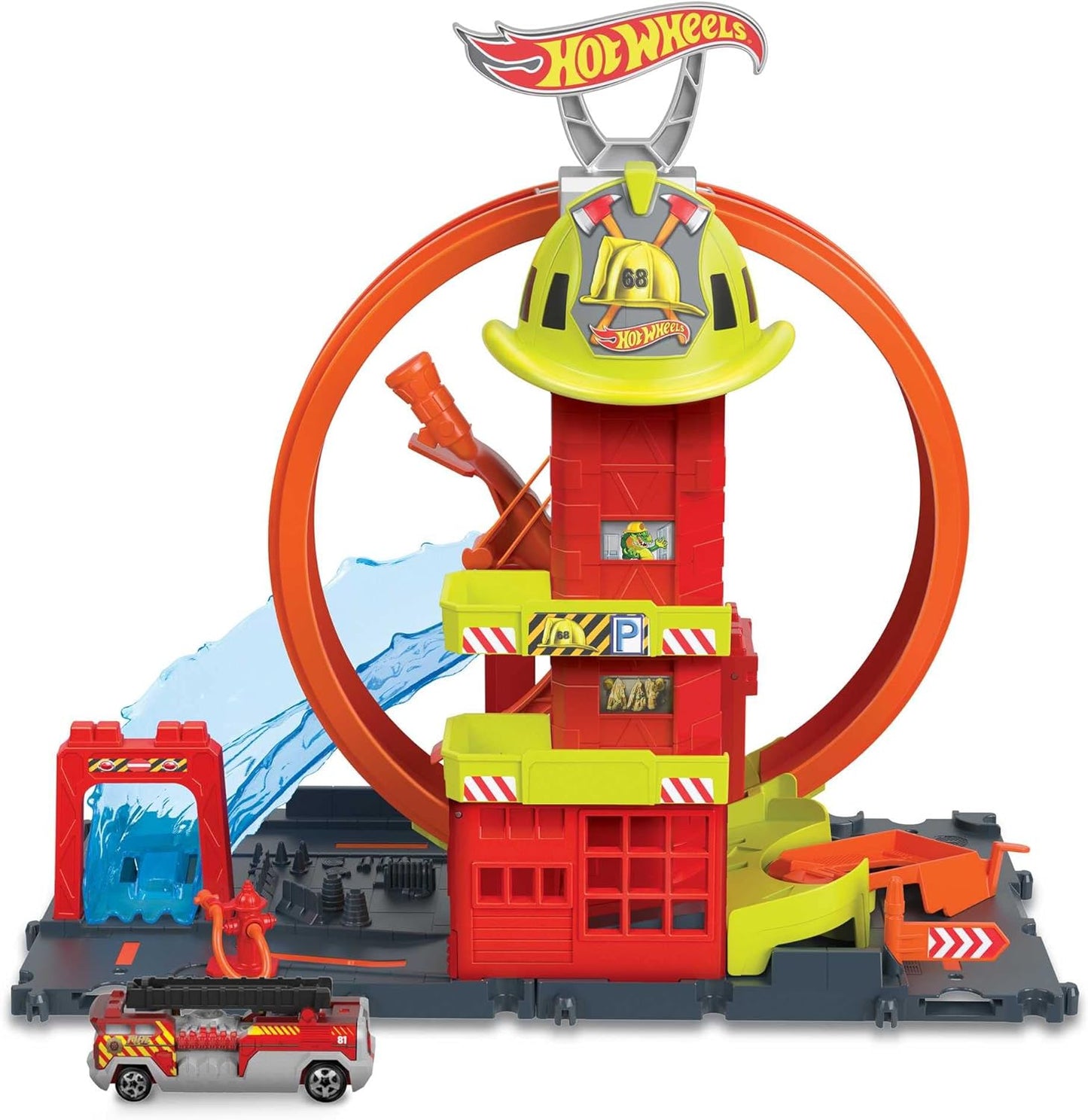 Estación de bomberos Hot Wheels City Super Loop