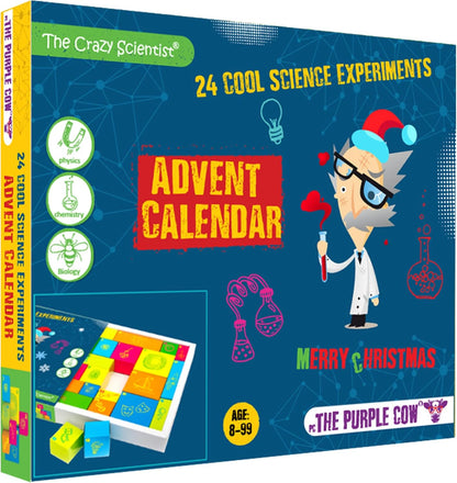 The Purple Cow Calendário do Advento do Cientista Louco - 24 Experimentos Científicos Legais - Contagem Regressiva para o Natal de 2024 para Crianças que Amam Ciência. Idade 8-99