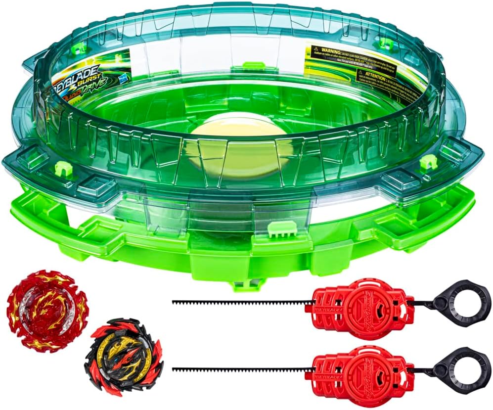 Beyblade Burst QuadDrive Interstellar Drop Battle Set Game - Beystadium, 2 Toy Tops e 2 Lançadores para maiores de 8 anos