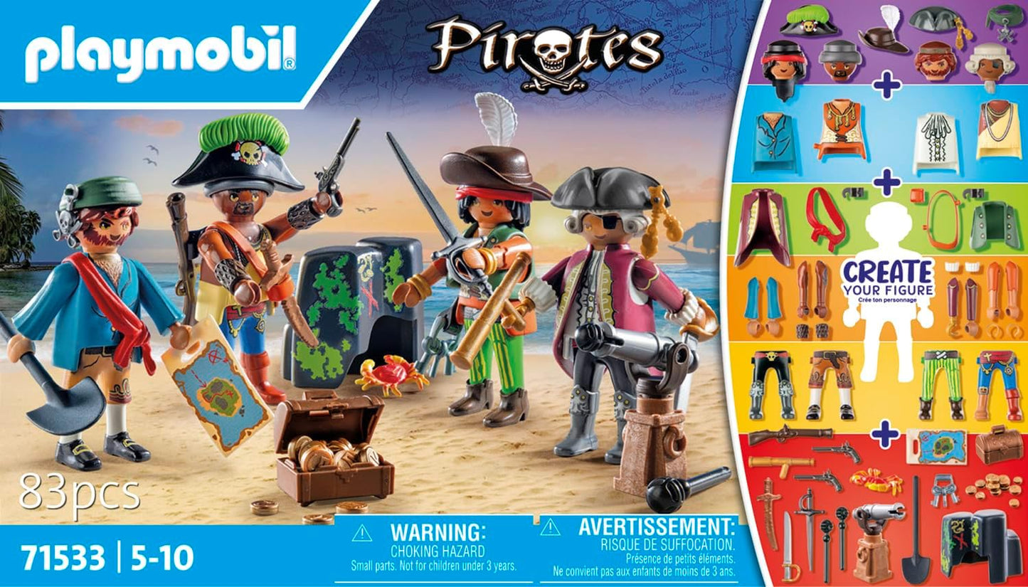 Playmobil 71533 Minhas figuras: piratas, coleção de figuras, dramatização divertida e imaginativa, conjuntos de jogos adequados para crianças a partir de 4 anos