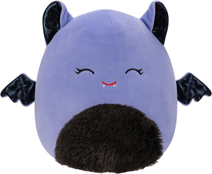 Squishmallows  SQHW00579 Joldy The Purple Bat de 7,5 polegadas com olhos fechados - Pelúcia oficial Jazwares ultramacio de tamanho pequeno