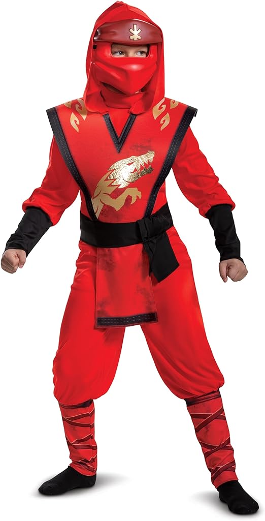 DISGUISE Fantasia masculina DIS105409 Kai Ninjago Deluxe, vermelha, M