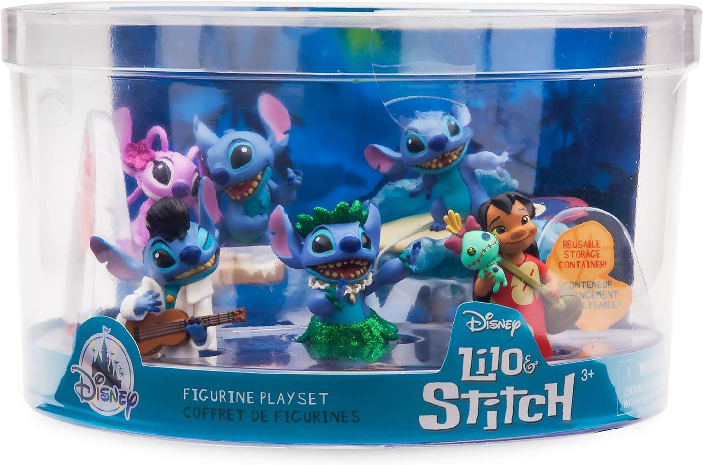 Juego de figuras de lujo de 6 piezas de Lilo y Stitch oficial de Disney Store, figuras de juguete de personajes moldeados que incluyen Lilo, Stitch y Ángel, presenta ilustraciones coloridas y detalladas, adecuado para mayores de 3 años