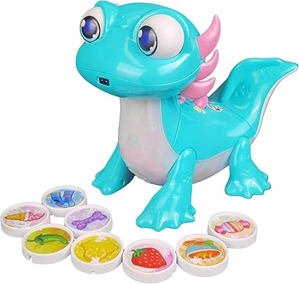 VTech Tasty Treats Axolotl, juguete interactivo para niños con reacciones divertidas, 8 bocadillos simulados y canciones y frases educativas, regalo para niños de 3, 4, 5 años en adelante, versión en inglés