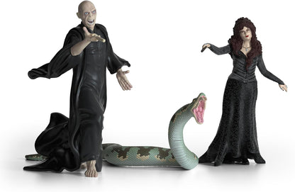 Schleich 42684 Lord Voldemort, Nagini e Bellatrix Lestrange, a partir de 6 anos WIZARDING WORLD - Estatueta, 21 x 16 x 18 cm