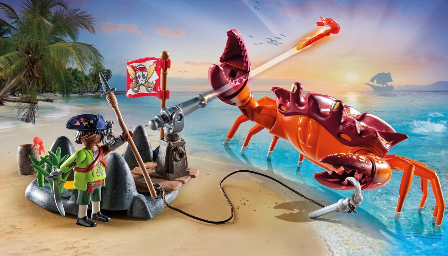 Playmobil 71532 Piratas: Lute com o Caranguejo Gigante, mundo pirata de fantasia, encenação divertida e imaginativa, conjuntos de jogos adequados para crianças a partir de 4 anos