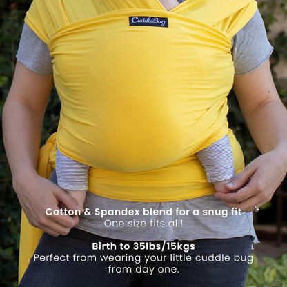 CuddleBug Portabebés - Portabebés manos libres - Envoltura suave y elástica - Portabebés recién nacido a niño de 7 a 35 libras - Talla única para todos los portabebés - Portabebés saludable para la cadera