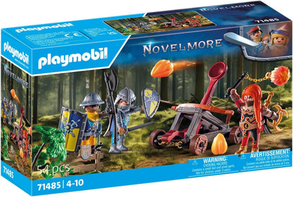 Playmobil 71485 Knights of Novelmore: Roadside Ambush, Novelmore Knights e Burnham Raiders, com catapulta realista, dramatização divertida e imaginativa, conjuntos de jogos de cavaleiro adequados para crianças de 4 anos ou mais