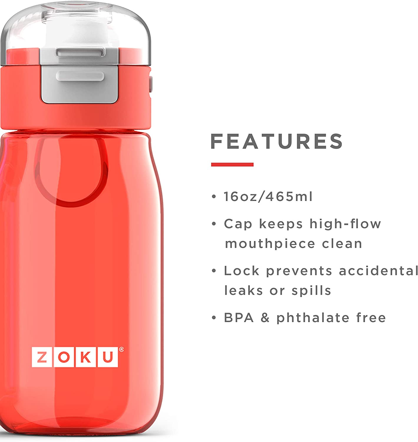 Zoku Garrafa para Bebidas, Vermelha, 400ml