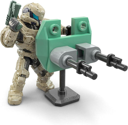 Mega Construx Halo Infinite Spartan Mission Bazaar Battlefield Conjunto de 2 figuras articuladas 6 cm + acessórios, pequeno