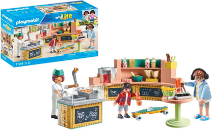 Playmobil 71538 myLife: Food Lounge, deliciosas refeições e lanches no restaurante, incluindo batatas fritas, sushi e muito mais, conjuntos de jogos detalhados adequados para crianças a partir de 5 anos