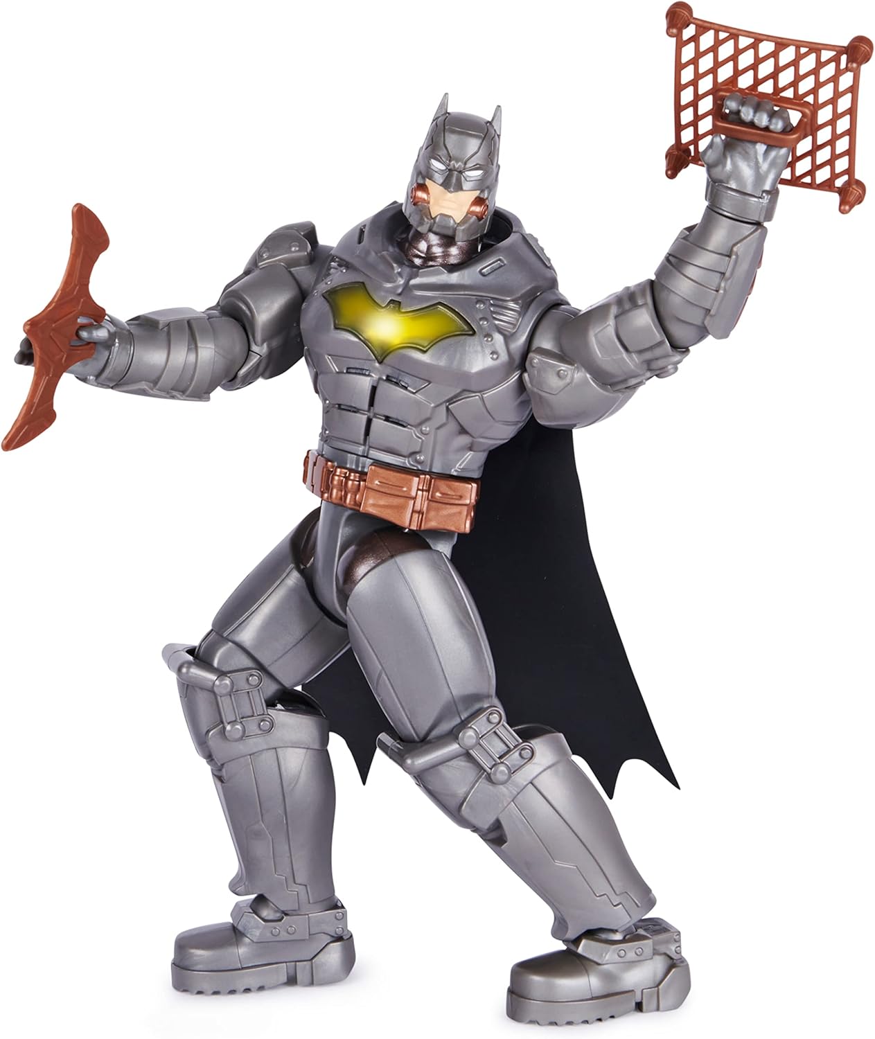 BATMAN DC Comics, Battle Strike Batman Figura de acción de 12 pulgadas, más de 20 frases y sonidos, juguetes coleccionables para niños y niñas de 3 años en adelante