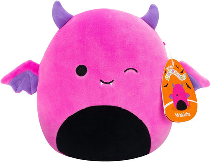 Squishmallows originales de 7,5 pulgadas para Halloween Wakisha, el diablo rosa neón