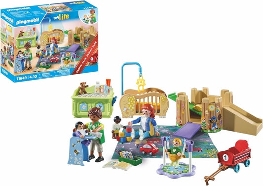 Playmobil 71649 MyLife: pacote promocional para grupos infantis, incluindo cinco figuras, torre de brincar, escorregador e muitos acessórios adoráveis, conjuntos de jogos detalhados adequados para crianças de 4 anos ou mais