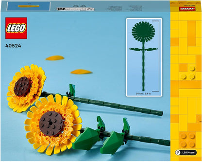 LEGO Girassóis Creator, kit de construção de flores artificiais para crianças a partir de 8 anos, exibição como acessório de quarto ou buquê floral para decoração de casa, presente para meninas, meninos e adolescentes 40524