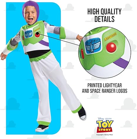 DISGUISE Disney Official Deluxe Buzz Lightyear Costume Kids, Buzz Lightyear Dress Up Onesie, Toy Story Dress Up Costume Fancy Dress, Trajes do Dia Mundial do Livro para meninos