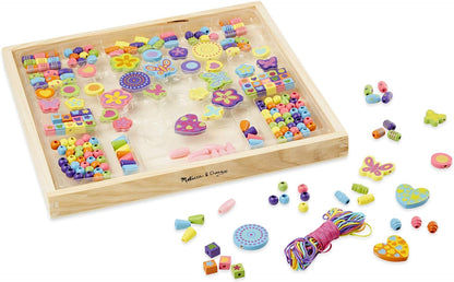 Melissa & Doug Kit para fazer colar buquê de miçangas | Contas de madeira para joias, artes e artesanato, crianças de 6 anos, pulseira da amizade, meninas ou meninos, presentes de 5 anos