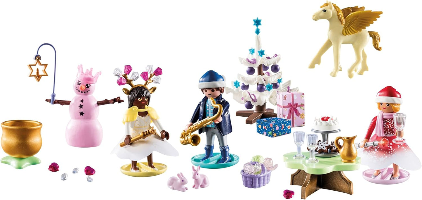 PlayMOBIL 71348: Calendario de Adviento Navidad bajo el arco iris, Fiesta con princesas, 24 días hasta Navidad, Regalos, Juguete coleccionable, Juego de rol divertido e imaginativo, Juegos aptos para niños a partir de 4 años