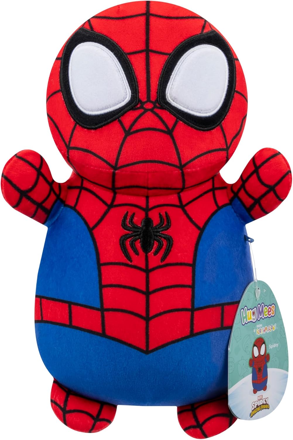 Squishmallows Original MARVEL Spidey e seus amigos incríveis Spidey HugMees de 10 polegadas - Pelúcia oficial Ultrasoft de tamanho médio da Jazwares