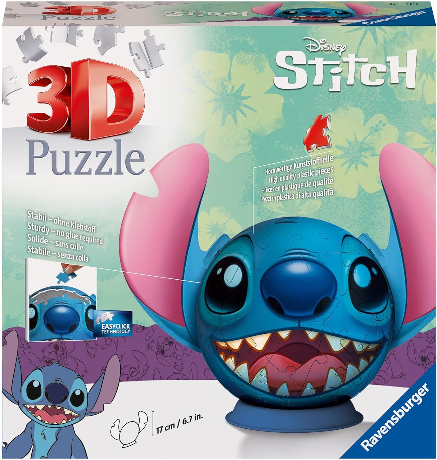 Ravensburger Disney Stitch 3D quebra-cabeça para crianças de 6 anos ou mais - 72 peças - Não requer cola - Presentes para crianças