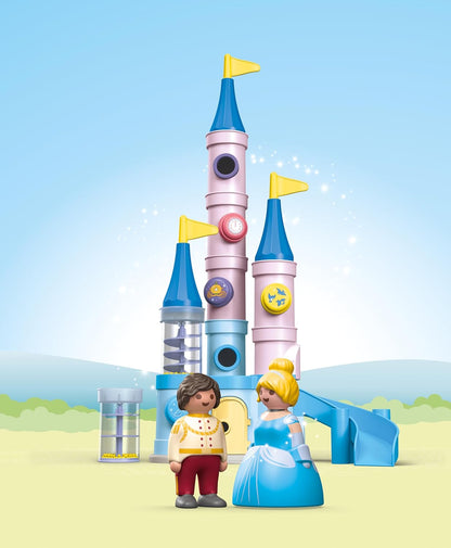 Playmobil 71457 JUNIOR e Disney: Castelo da Cinderela, brinquedos para crianças, feitos com mais de 90% de plástico à base de plantas, brinquedo para presentear e encenação divertida e imaginativa