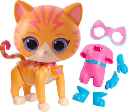 Just Play Disney Junior SuperKitties Cat-Tastic Transformando Ginny Lights and Sounds Figure, brinquedos infantis para maiores de 3 anos