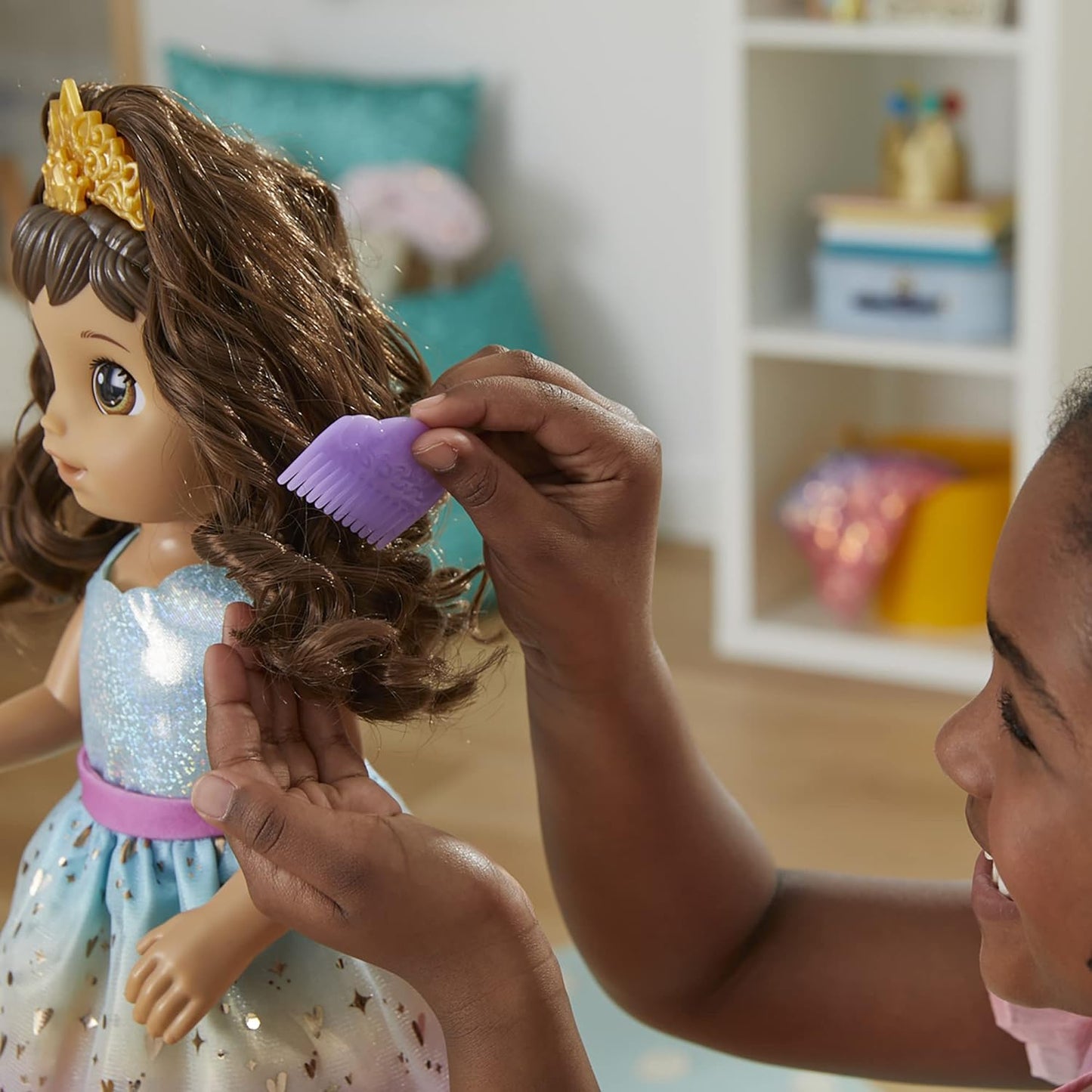 ¡La princesa Ellie de Baby Alive Hasbro crece! Cabello castaño, muñeca interactiva con accesorios, juguetes para niñas y niños, de 3 años en adelante, 18 pulgadas