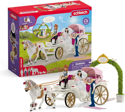 Schleich 42641 HORSE CLUB Conjunto de carruagem de casamento para maiores de 5 anos, Ocean Tides