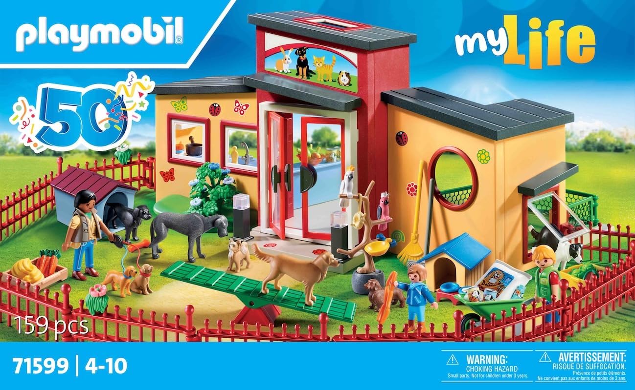 Playmobil 71599 My Life: Tiny Paws Pet Hotel, brinquedo educativo e para presentear, brinquedos sustentáveis, encenação divertida e imaginativa, conjuntos de jogos adequados para crianças de 4 anos ou mais