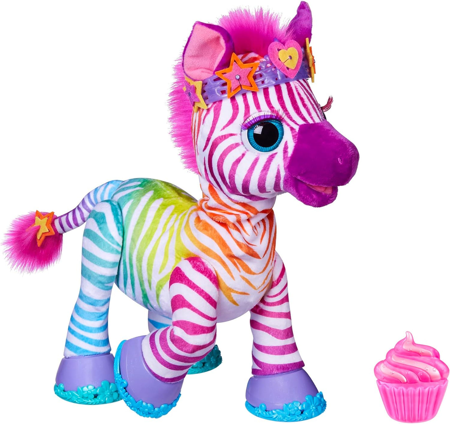 Brinquedo FurReal Zenya My Rainbow Zebra, brinquedos interativos para animais de estimação para meninas e meninos de 4 anos e mais