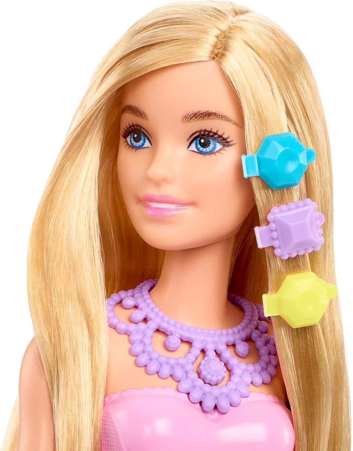 Barbie Boneca Dreamtopia e calendário do advento com 24 surpresas como acessórios de contos de fadas, roupas de sereia e fada e animais de estimação unicórnio e dragão, HVK26