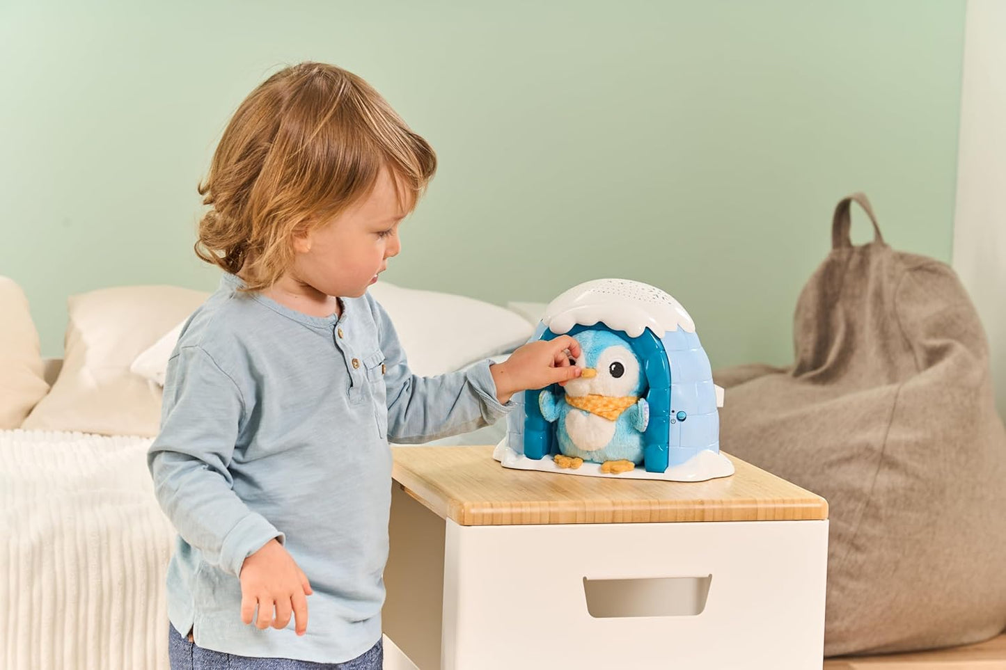 VTech Baby Soothing Starlight Igloo, Proyector de luz relajante con melodías relajantes, sonidos de la naturaleza y ruido blanco, juguete para bebés de 0, 3, 6, 12 meses más, versión en inglés